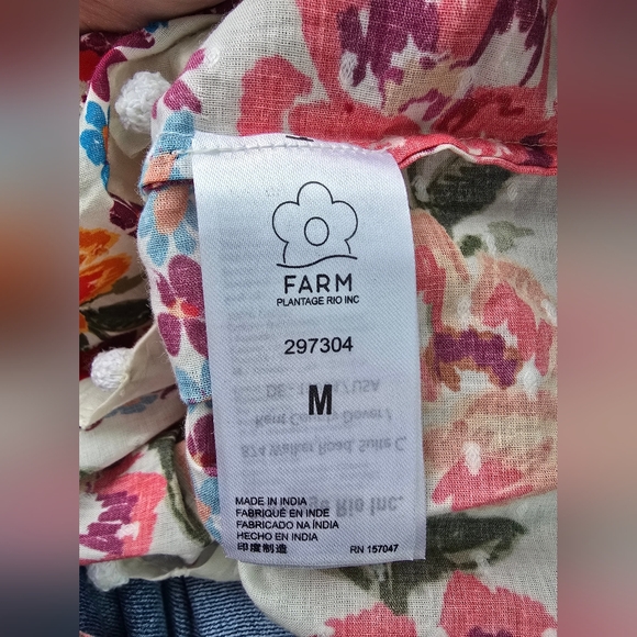 New FARM Rio Womens Spring Bananas Smocked Mini Skirt Floral Pom PomTrim Size M - Picture 10 of 11